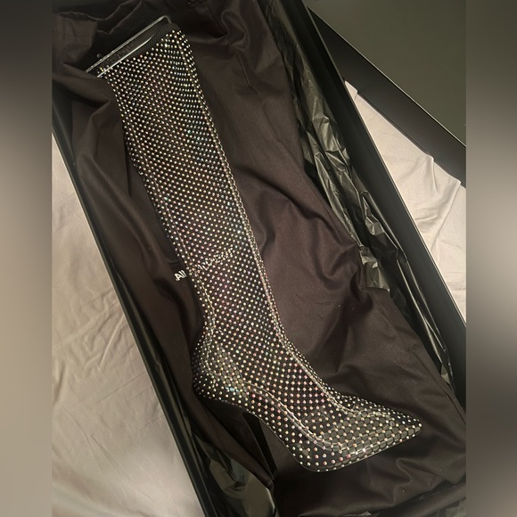 Saint Laurent YSL 68 BOOTS IN MESH W/ STRASS || CRYSTAL Embellished *SIZE 38 - Picture 14 of 16